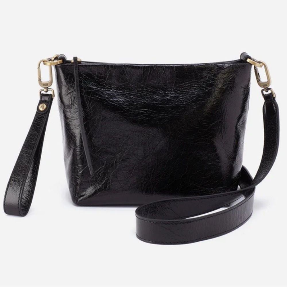 HOBO Ashe Crossbody Polished Leather Black
